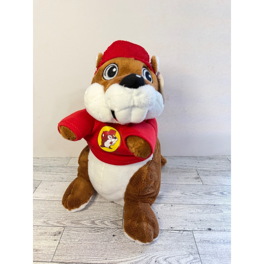 Buc-ee's Beaver Mascot Plush Stuffed Animal Red Hat and Shirt Texas Souvenir